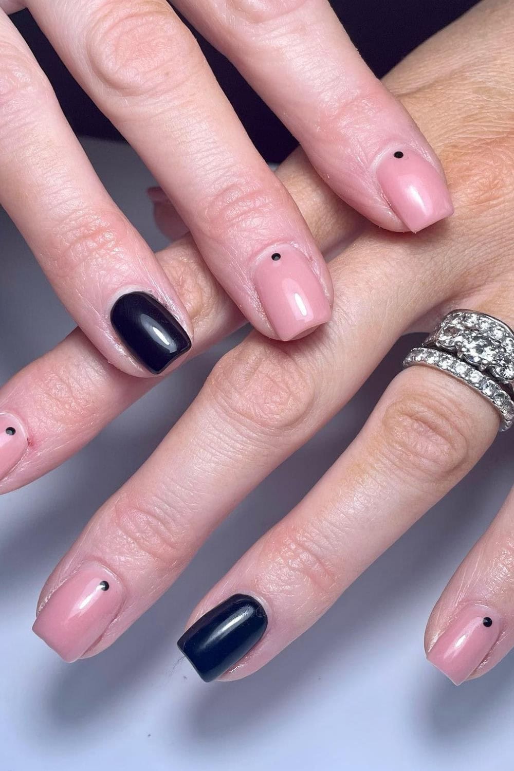 Professional Nail Idea Jet Black and Bae