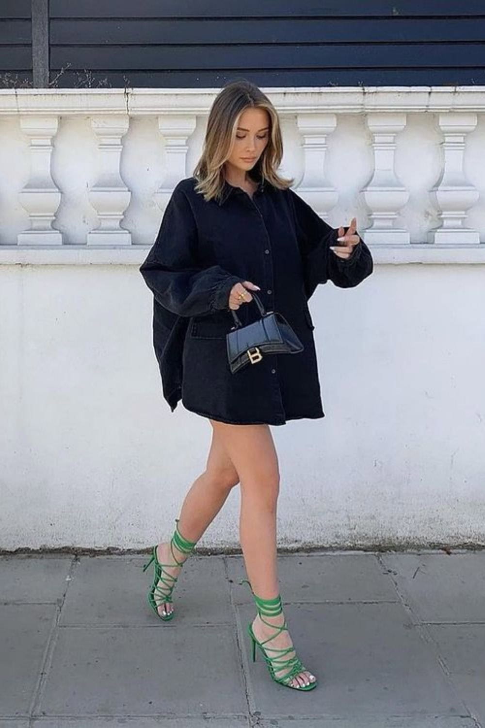 What-to-wear-when bloated-oversized-denim-dress