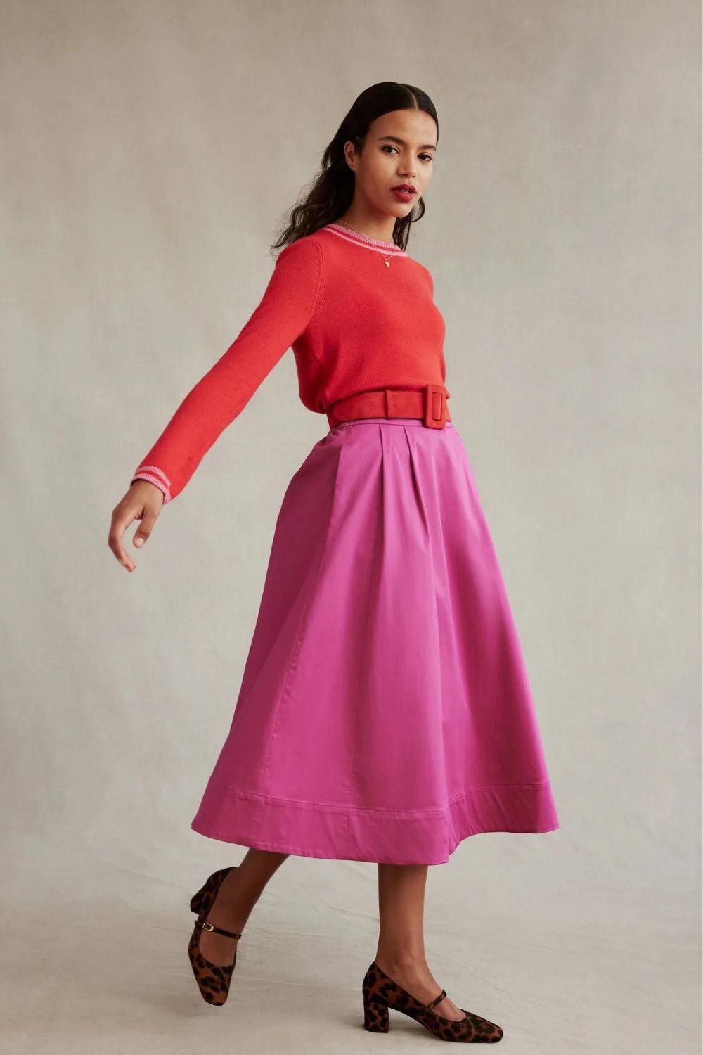 What-to-wear-when-bloated-Poplin-Skirt