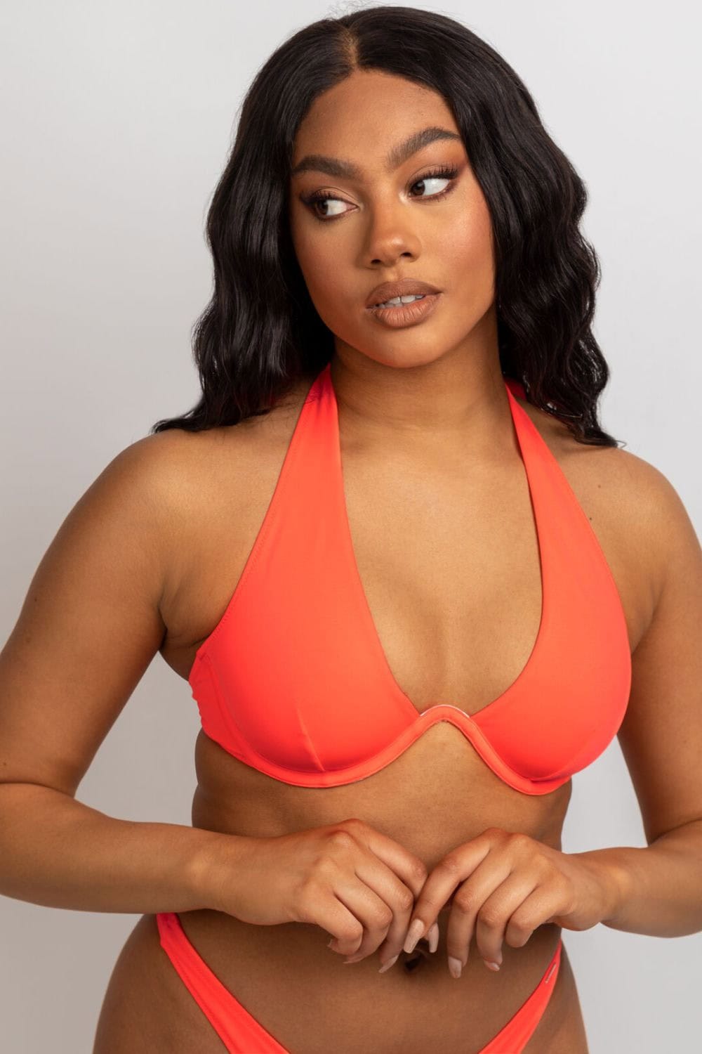 Ibiza coral bikini top