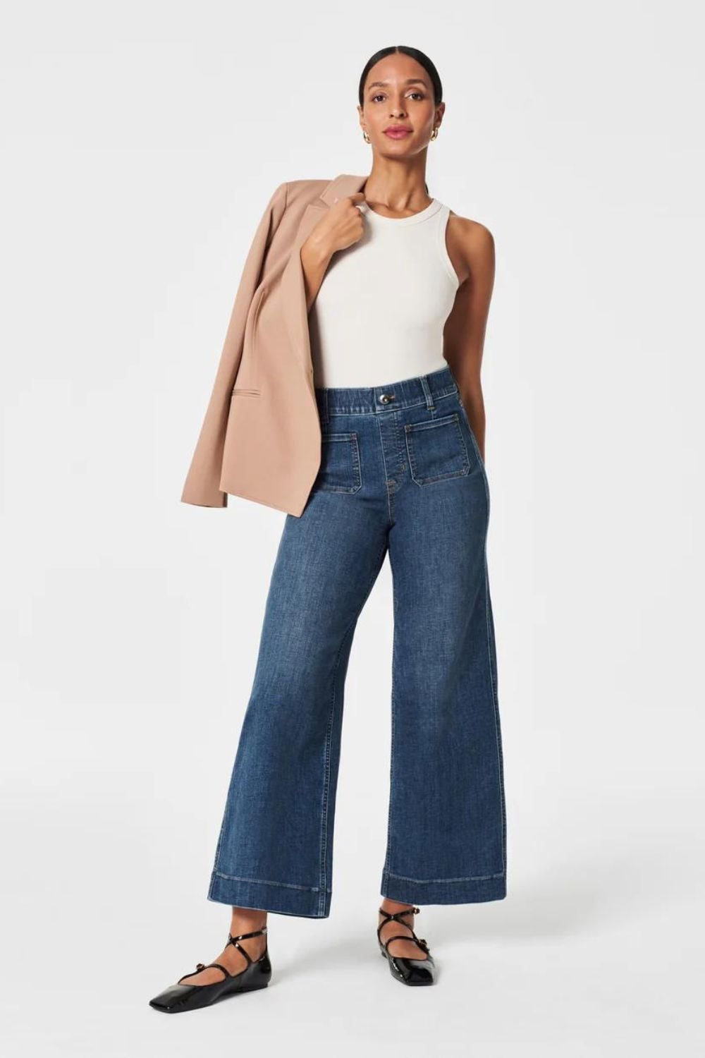 Spanx Cropped Wide-Leg Jeans