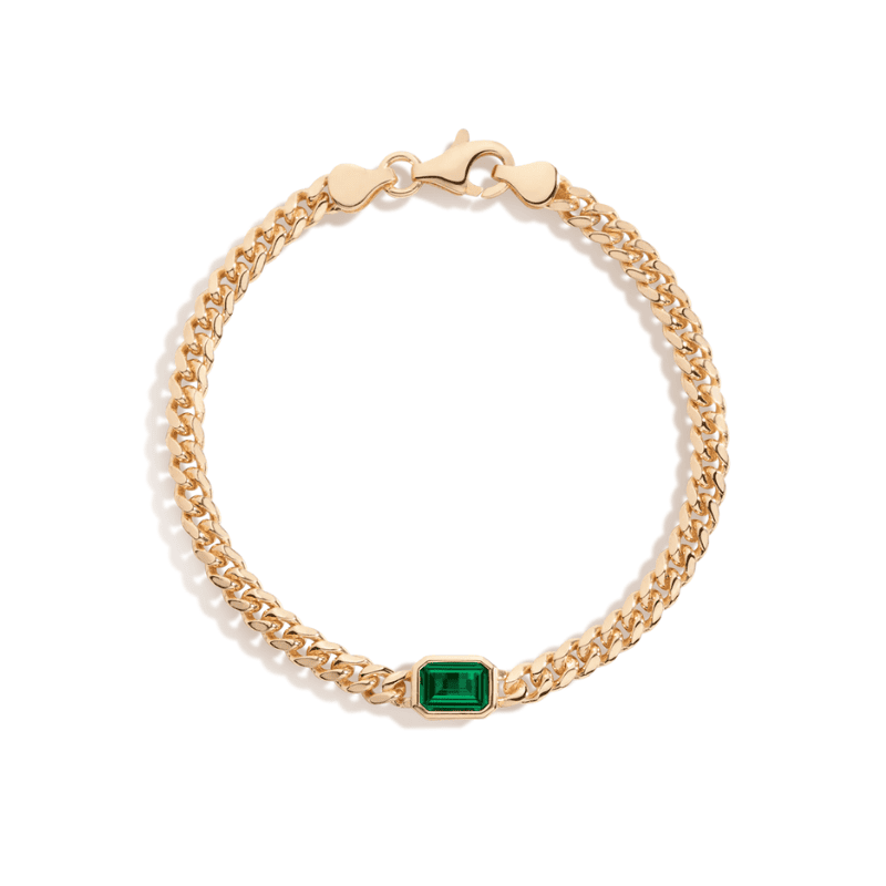 Emerald Curb Chain Bracelet