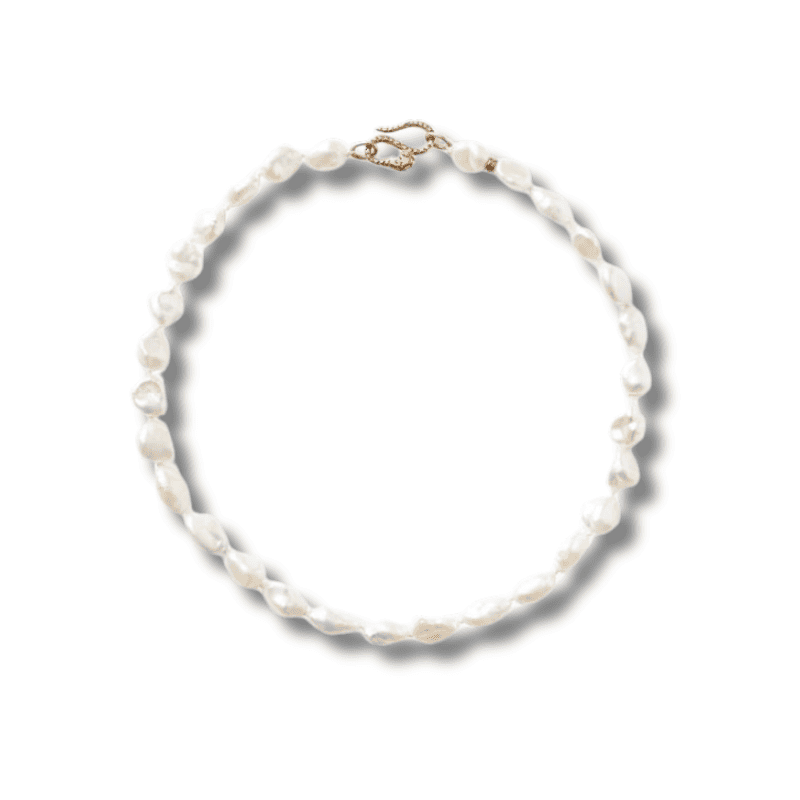 White Keshi Pearl Cobra Necklace