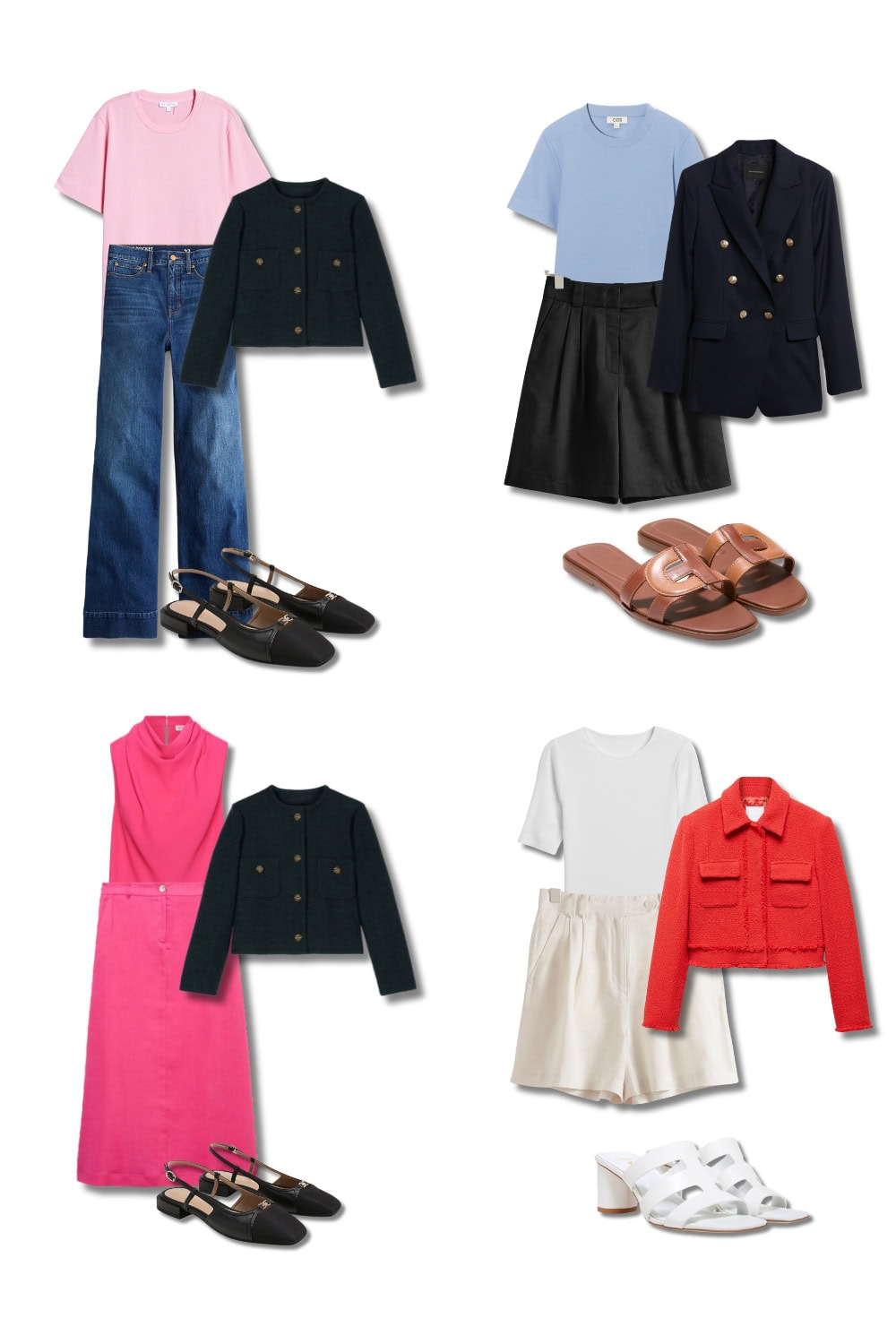 Summer capsule plan with t-shirts and tops