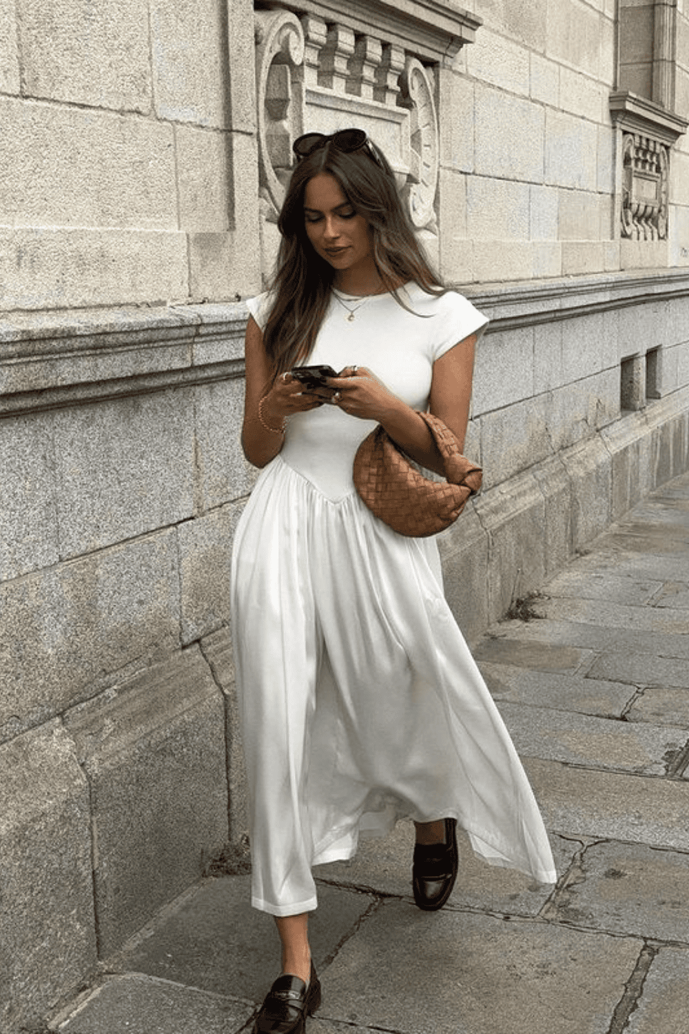 what-to-wear-with-white-dress-Loafers