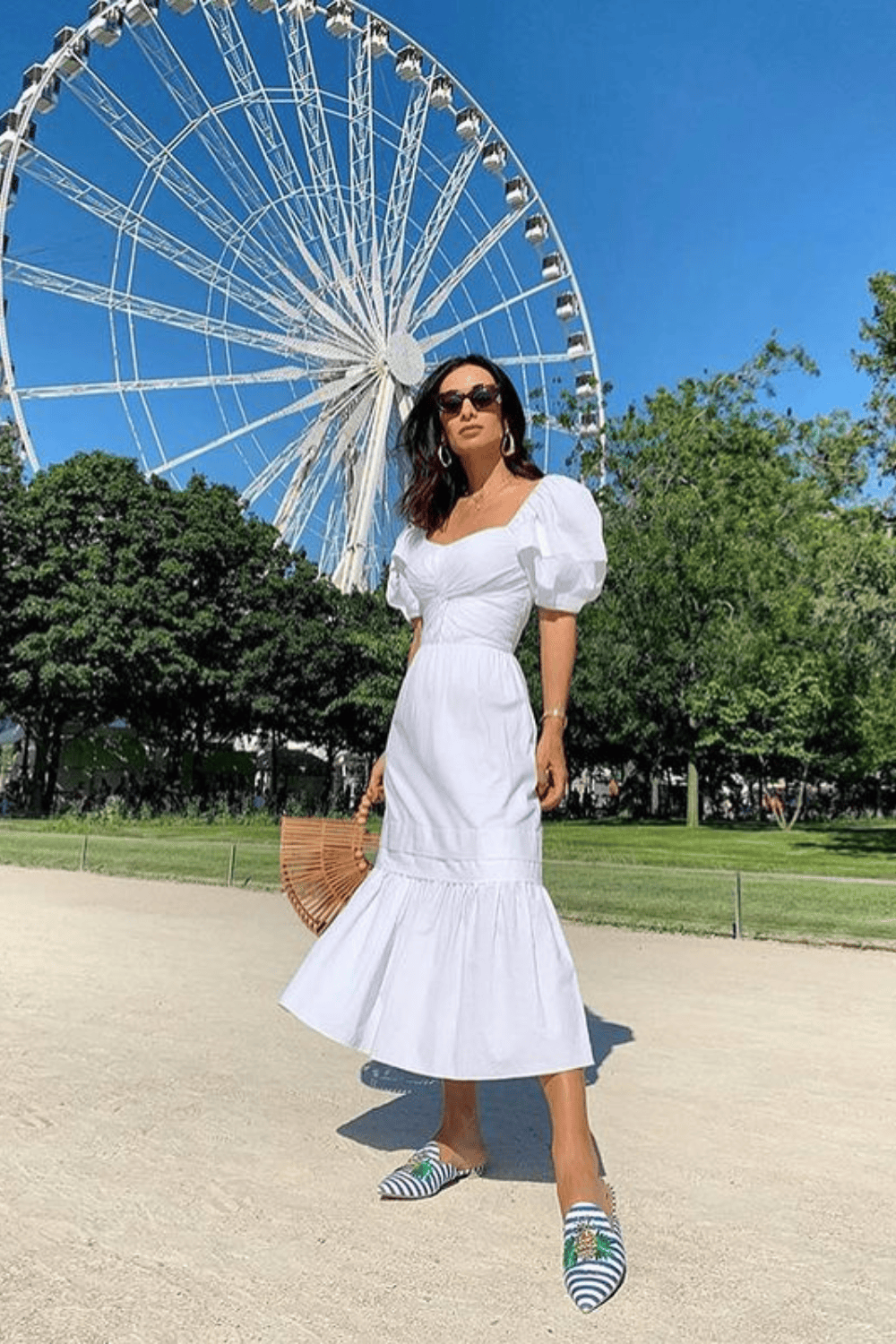 what-to-wear-with-white-dress-Patterned-Flats