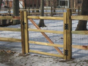 split rail gate in winter