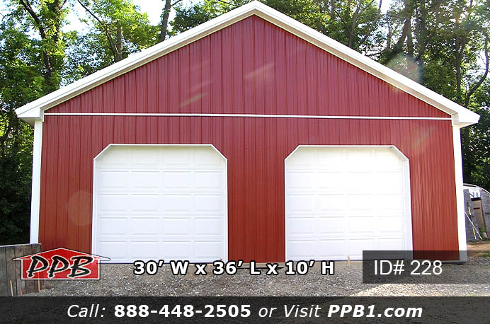 228 - Red Residential Pole Barn 30x36x10 10 228 1