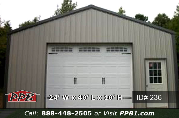 236 - Residential Pole Barn Ash Gray 24x40x10 21 236 1