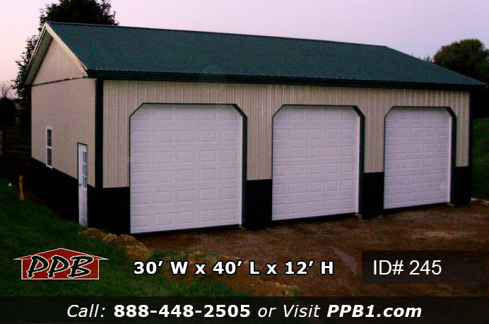 245 - Residential Three Bay Garage 30x40x12 9 245 52270 1