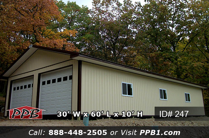 247 - Burgundy Metal Pole Barn 30x60x10 5 247 64149 2