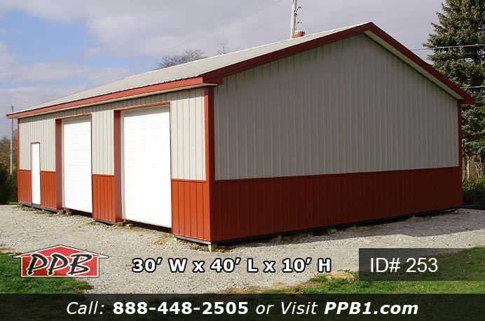 253 - Two Tone Commercial Pole Barn 30x40x10 18 253 34901 1