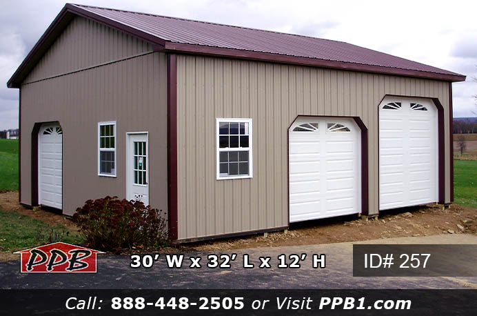 257 - Commercial Pole Building 30x32x12 12 257 63864 1
