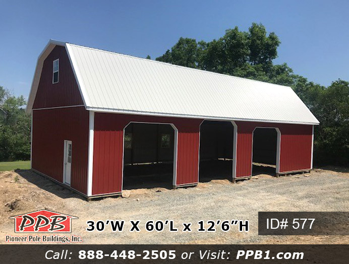 577 (30’ W x 60’ L x 12’ 6” H) pole barn builders near me, pole building, building pole garages, pole barns, building a pole barn