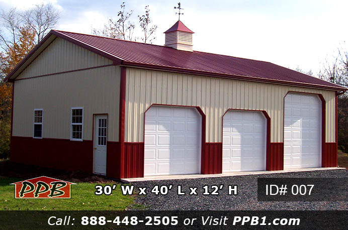 007 (30’Wx40’Lx12’H), pole barn builders near me, pole building, building pole garages, pole barns, building a pole barn, pole barn construction,