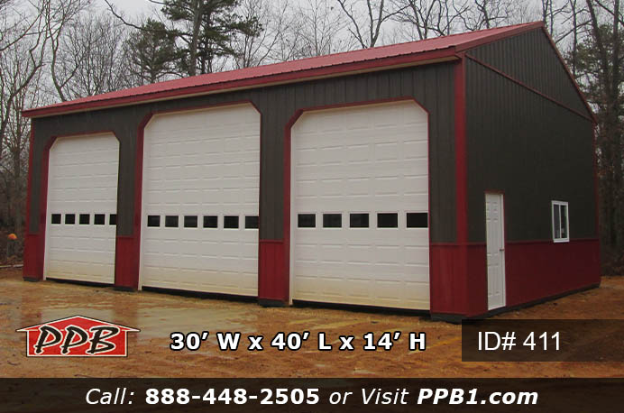 411 - Commercial Two-Tone Pole Building 30x40x14 51 411 1