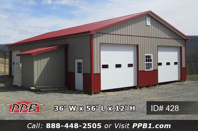 428 - Pole Barn With Custom Add On 36x56x12 14 428 51140 1