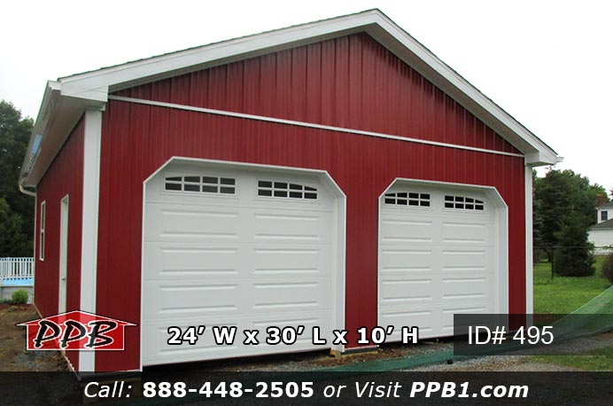 495 (24’ W x 30’ L x 10’ 4” H) pole barn builders near me, pole building, building pole garages, pole barns, building a pole barn