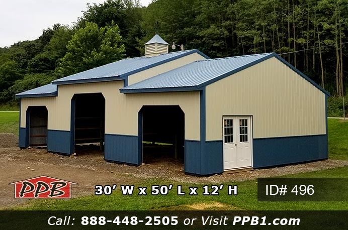 496 (30’ W x 50’ L x 12’ 4” H) pole barn builders near me, pole building, building pole garages, pole barns, building a pole barn