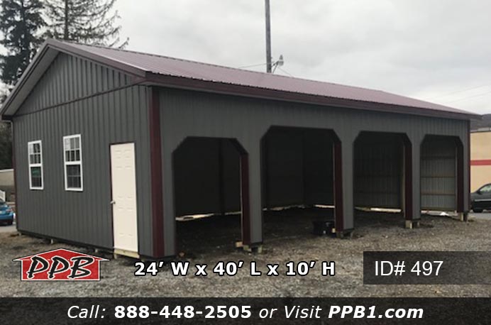 497 (24’ W x 40’ L x 10’ 4” H) pole barn builders near me, pole building, building pole garages, pole barns, building a pole barn