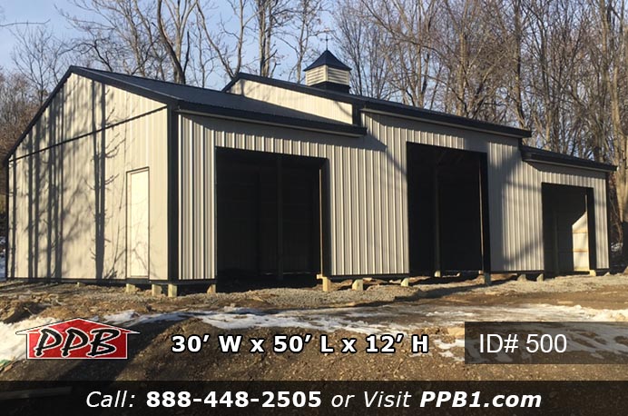 500 (30’ W x 50’ L x 12’ 4” H) pole barn builders near me, pole building, building pole garages, pole barns, building a pole barn