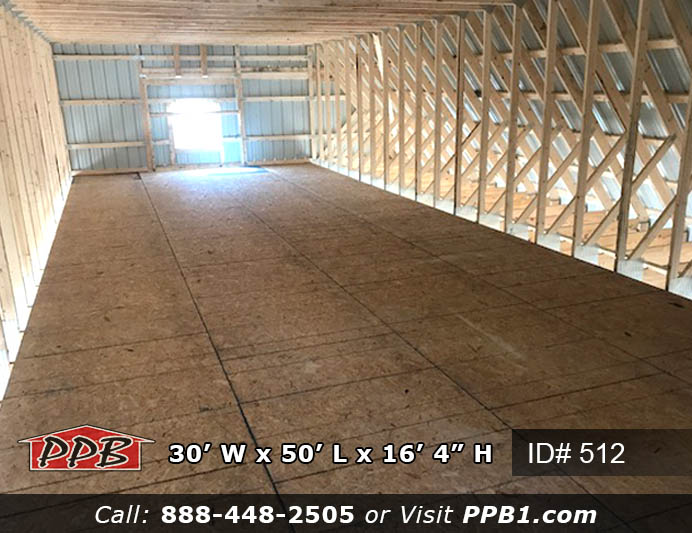 Gambrel Barn Dimensions: 30’ W x 50’ L x 16’ 4” H (ID# 512) 30’ Gambrel Trusses, 2’ on Center Colors: Siding Color: Light Stone Roofing Color: Ivy (Green) Trim Color: Light Stone & Ivy (Green) Openings: (1) 10’ x 14’ Garage Door (2) 12’ x 14’ Garage Doors (1) 9-Lite Entry Door (Insulated) (3) 3’ x 4’ Single Hung Insulated Windows with Screens & Grids (1) 6’ x 6’ Single Slider Door with 3’ x 3’ Window