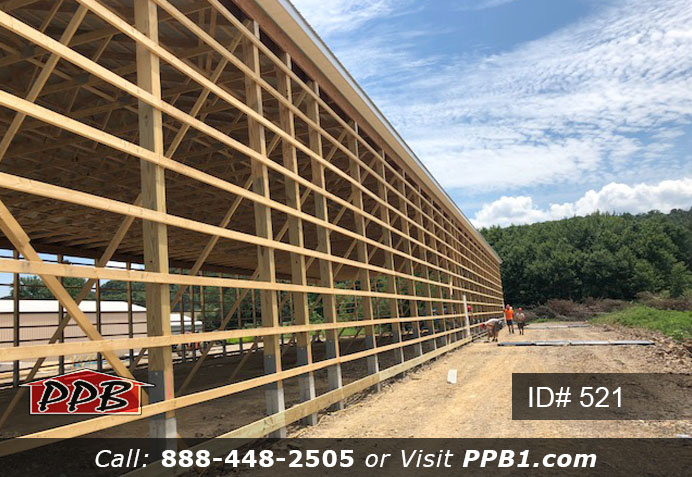 Pole Building Dimensions: 60’ W x 200’ L x 20’ 6” H (ID# 521) Big Blue Machine Shop 60’ Standard Trusses, 4’ on Center 4/12 Pitch Colors: Siding Color: Ocean Blue Roofing Color: Brite White Trim Color: Brite White Openings: (1) 20’ x 16’ Hi-Lift Commercial Garage Door (2) 10’ x 10’ Hi-Lift Commercial Garage Doors (6) 3068 6-Panel Insulated Entry Doors (1) 3068 9-Lite Insulated Entry Door (7) 3’ x 4’ Single-Hung Windows with Screens, Color: White 