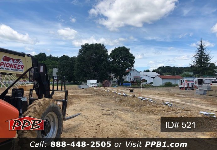 Pole Building Dimensions: 60’ W x 200’ L x 20’ 6” H (ID# 521) Big Blue Machine Shop 60’ Standard Trusses, 4’ on Center 4/12 Pitch Colors: Siding Color: Ocean Blue Roofing Color: Brite White Trim Color: Brite White Openings: (1) 20’ x 16’ Hi-Lift Commercial Garage Door (2) 10’ x 10’ Hi-Lift Commercial Garage Doors (6) 3068 6-Panel Insulated Entry Doors (1) 3068 9-Lite Insulated Entry Door (7) 3’ x 4’ Single-Hung Windows with Screens, Color: White 