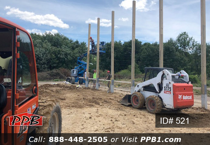 Pole Building Dimensions: 60’ W x 200’ L x 20’ 6” H (ID# 521) Big Blue Machine Shop 60’ Standard Trusses, 4’ on Center 4/12 Pitch Colors: Siding Color: Ocean Blue Roofing Color: Brite White Trim Color: Brite White Openings: (1) 20’ x 16’ Hi-Lift Commercial Garage Door (2) 10’ x 10’ Hi-Lift Commercial Garage Doors (6) 3068 6-Panel Insulated Entry Doors (1) 3068 9-Lite Insulated Entry Door (7) 3’ x 4’ Single-Hung Windows with Screens, Color: White 