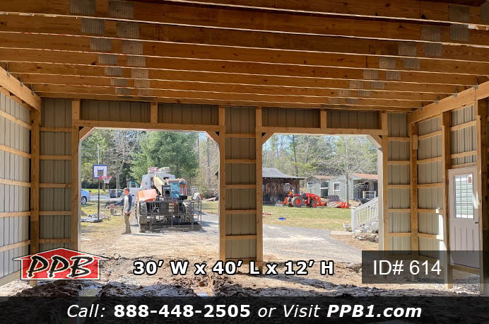 Inside Looking out of two car garage.