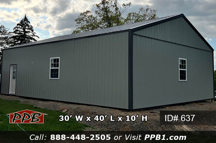 637 - Ash Gray Building 30x40x10