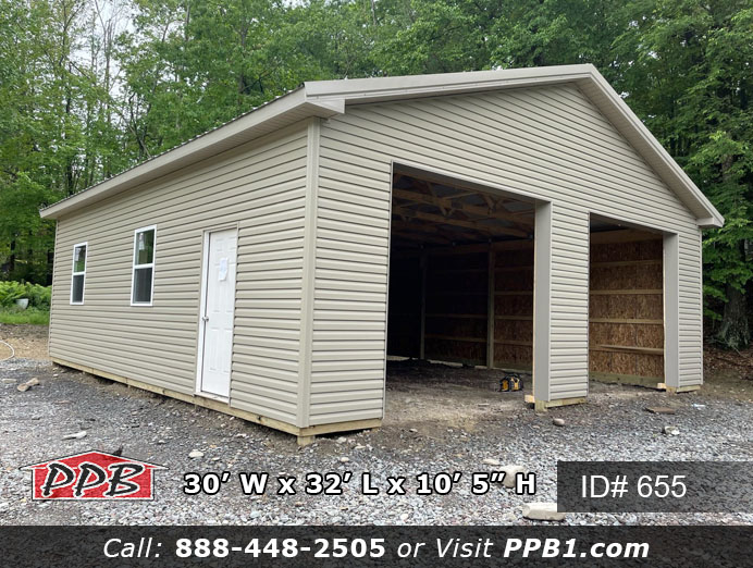 655 - Two Car Garage with Vinyl Siding