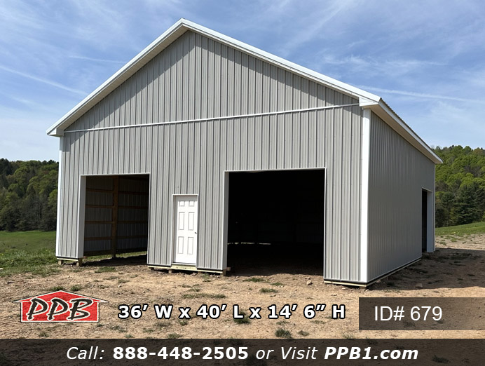 679 - Scissor Trusses In A Gray Garage