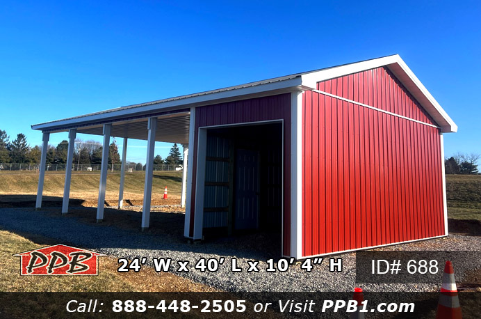 688 - Red Pavilion With A Garage
