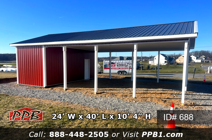 688 - Red Pavilion With A Garage