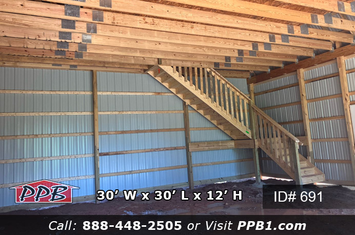 691 - Ash Gray Gambrel Barn With Upstairs