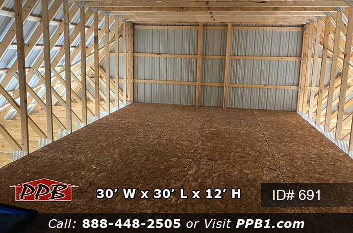 691 - Ash Gray Gambrel Barn With Upstairs