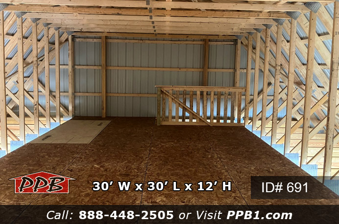 691 - Ash Gray Gambrel Barn With Upstairs