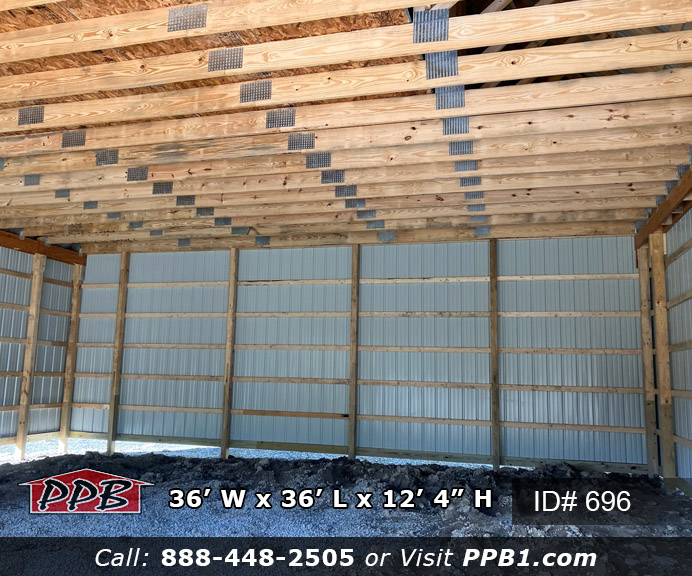 Inside Gambrel Garage with Second Floor