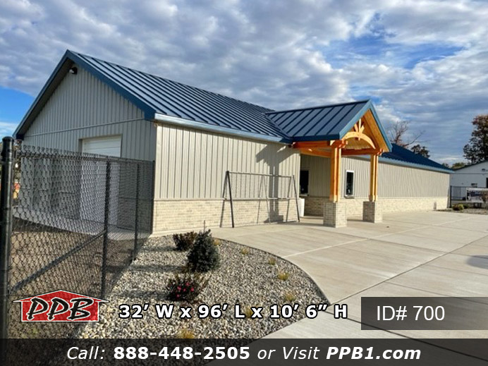 700 - Barndominium with a Blue Roof