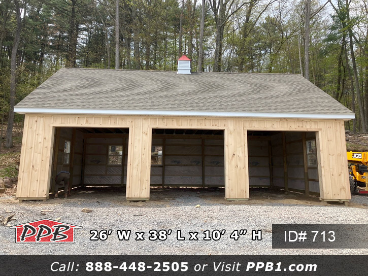 713 - Three-Car Board & Batten Garage