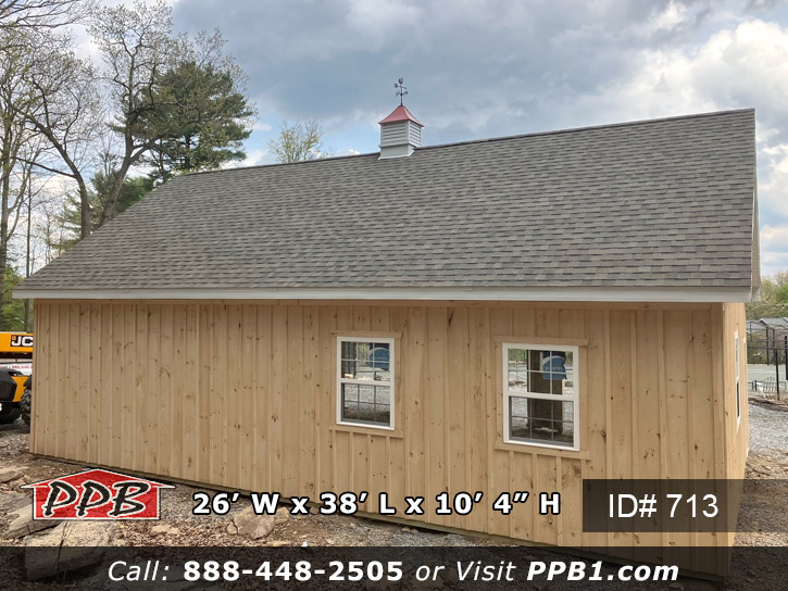 Shingles roof on a wooden sided building