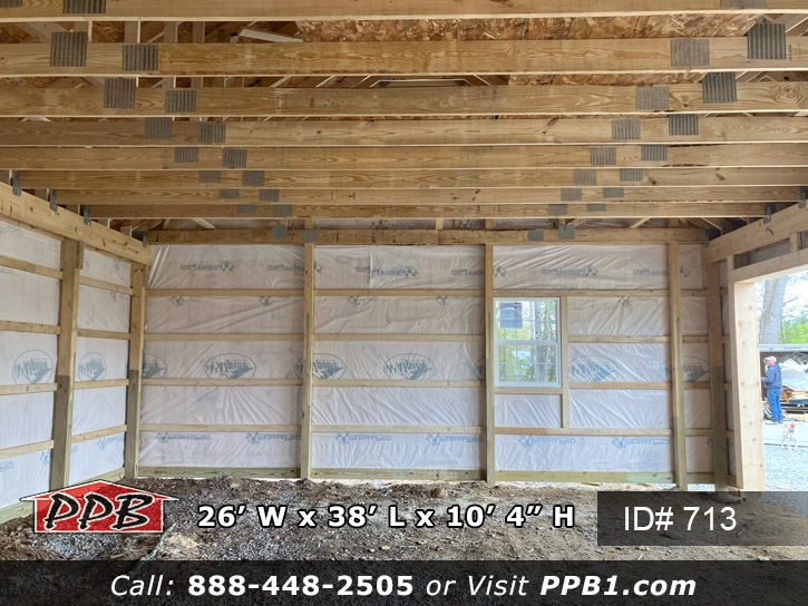 Inside Building looking out garage doors