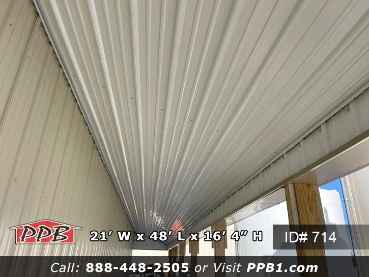 Liner Panel on Ceiling of Lean-To