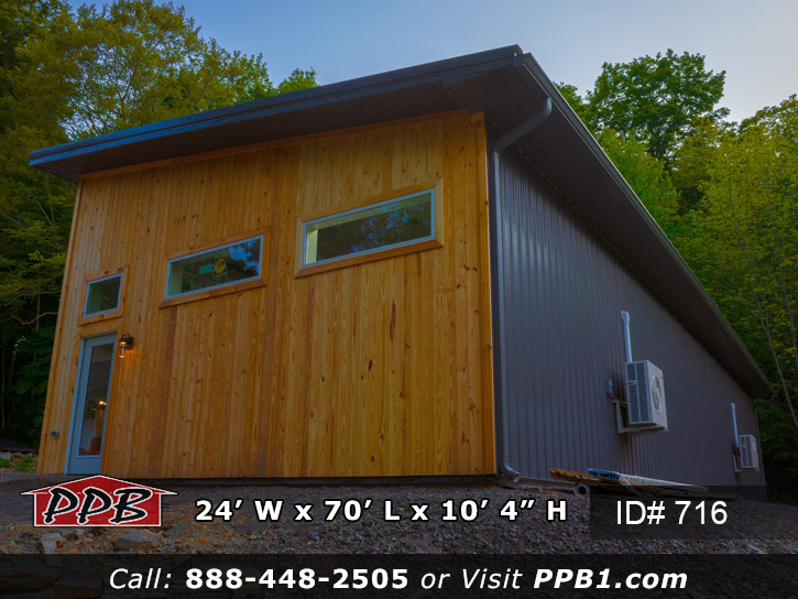 Charcoal Siding on Back Wall 716 - Custom Three-Car Garage