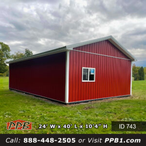 Back and left sides of the stall barn