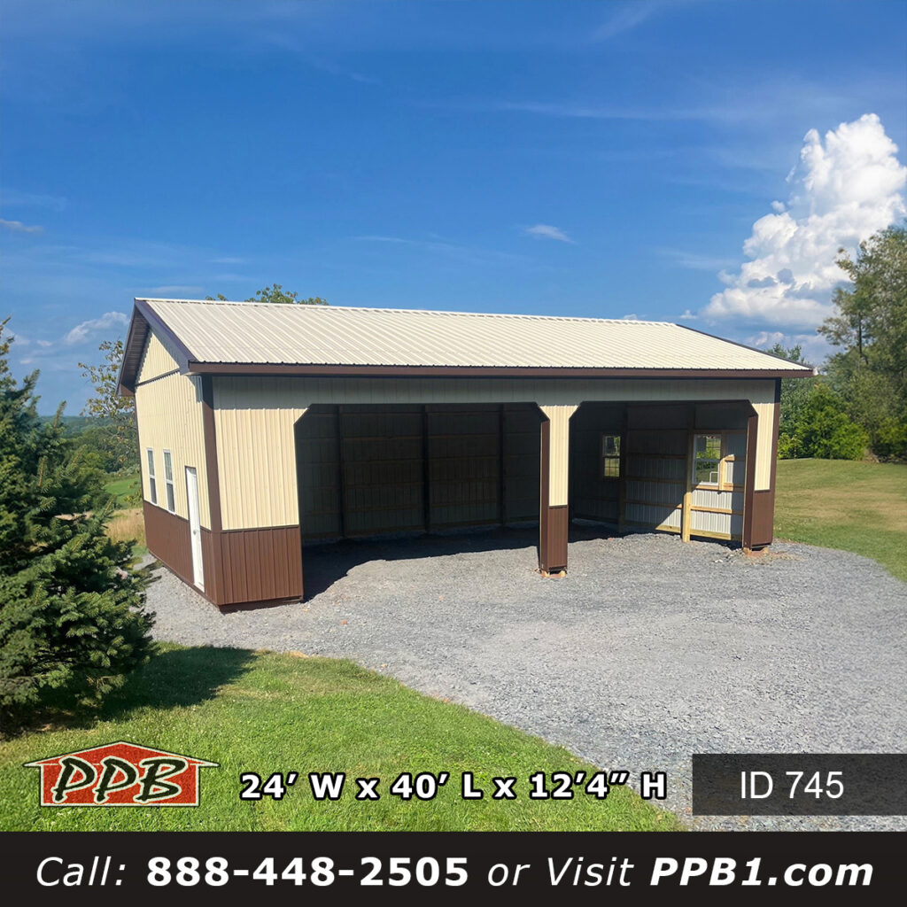 pole barn builders near me, pole building, building pole garage, pole barns, 744 (24' W x 32' L x 12' 6" H)