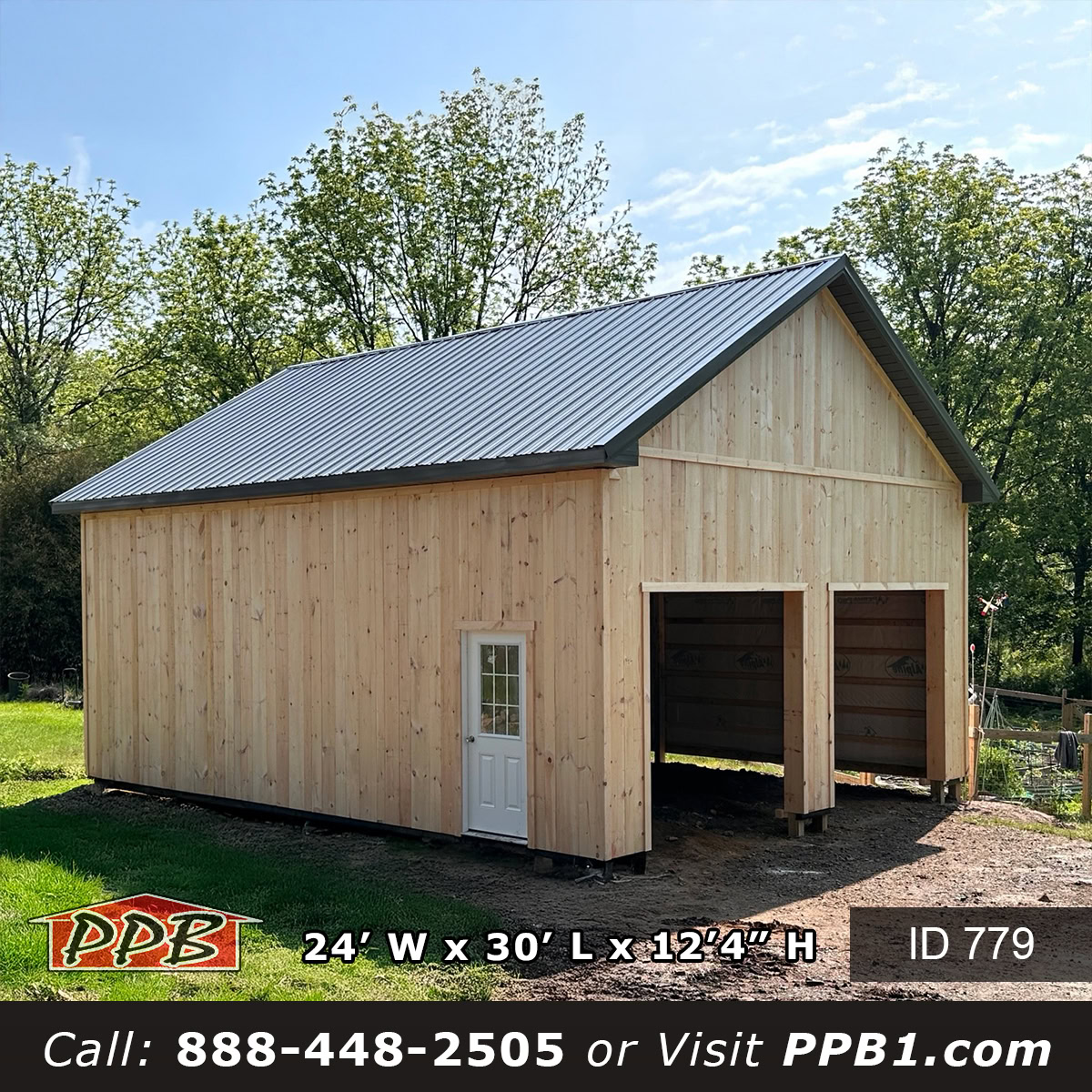 Pole barn garage 24x30x12 from build 779