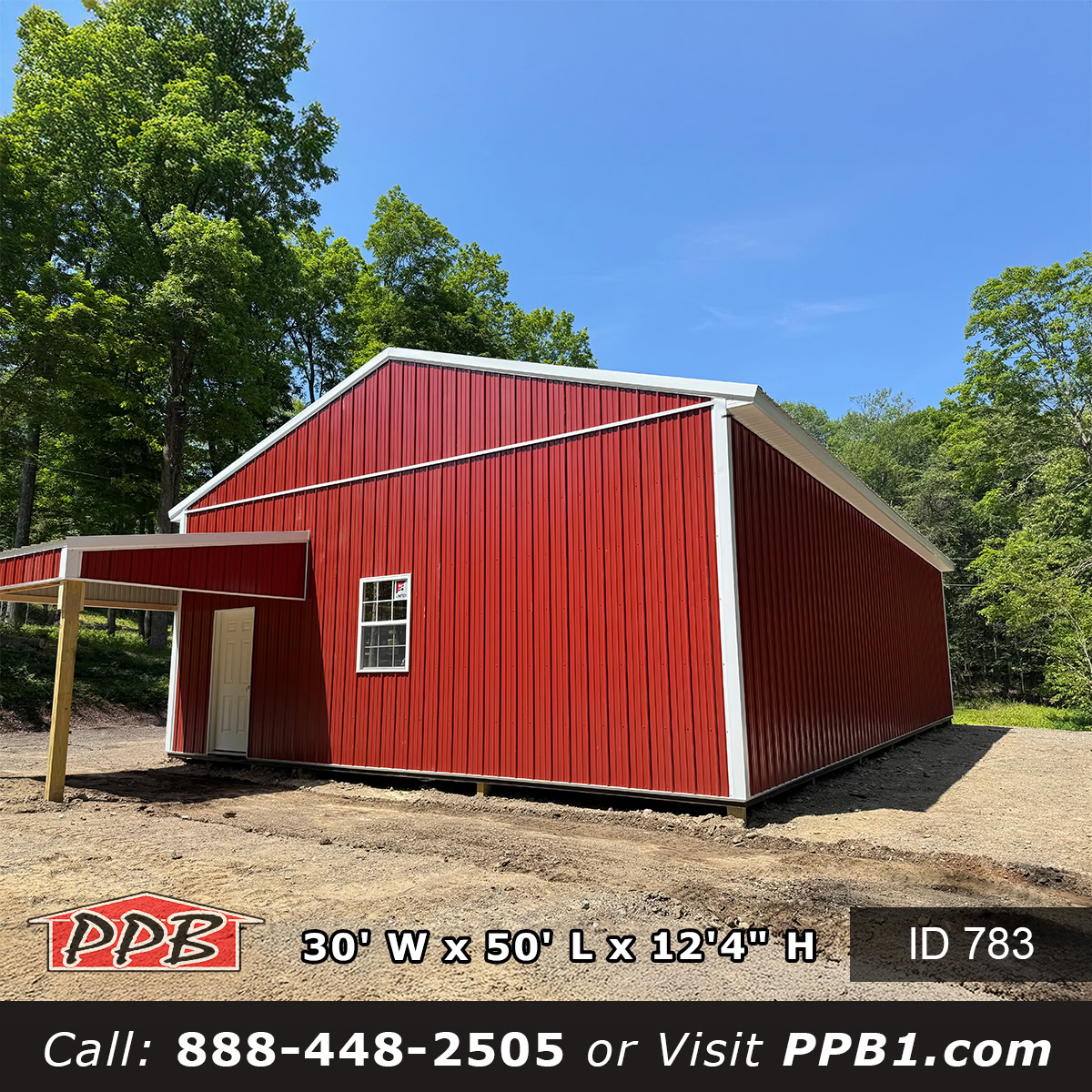 Charcoal roof pole building with modern metal siding