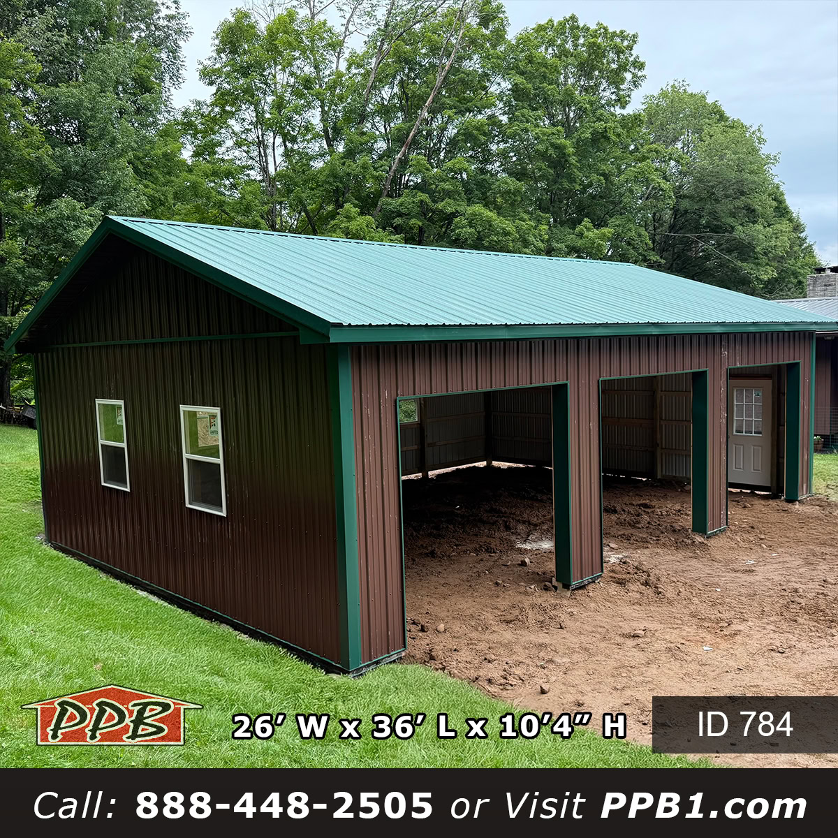 Pole barn New York with brown siding
